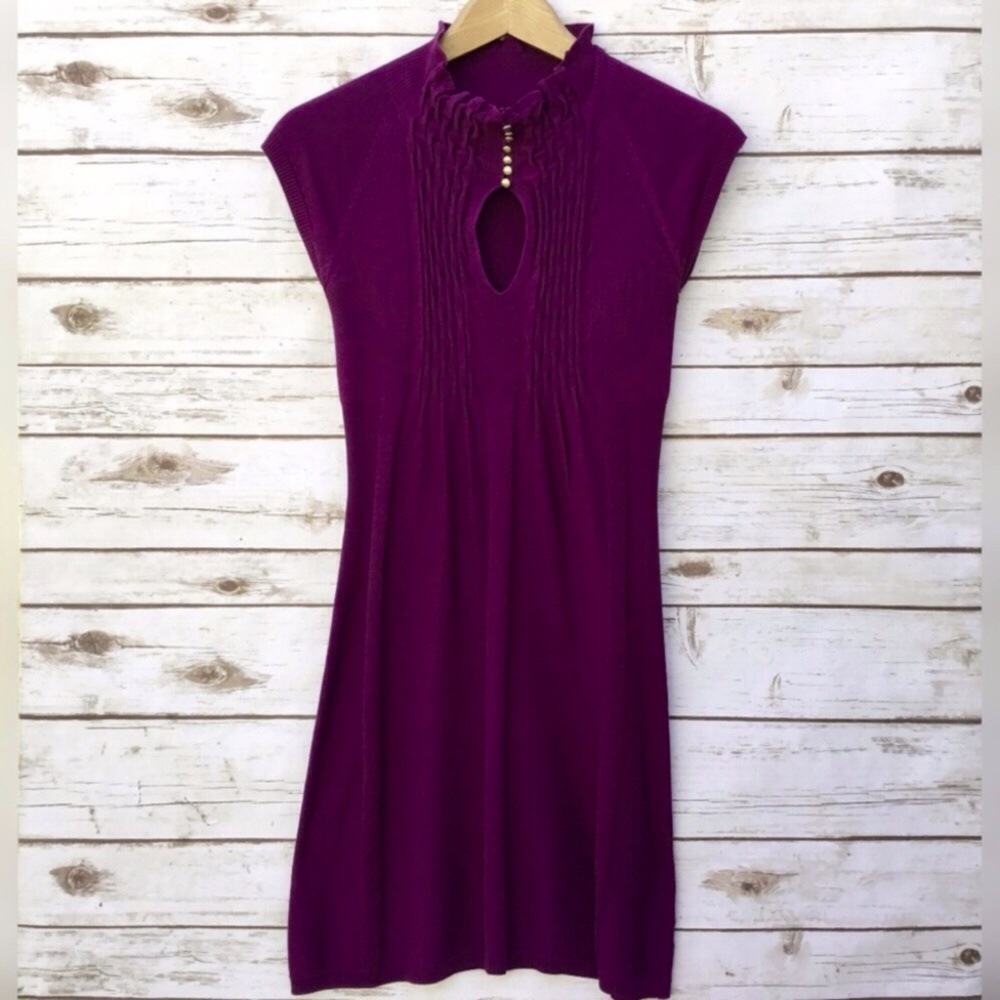 Armani Exchange Purple Cap Sleeve Sweater Dress